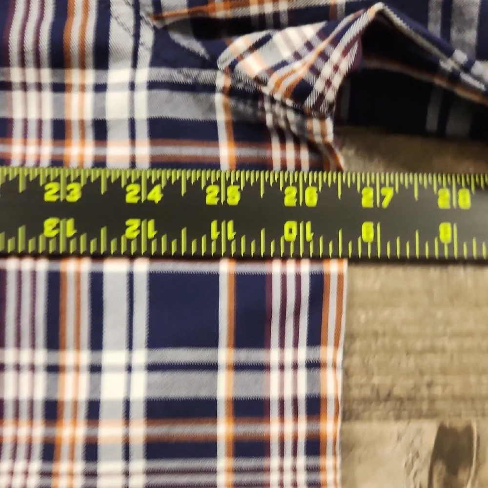 True Religion Plaid Shirt Blue and White Button Down Shirt Mens 3XL‎